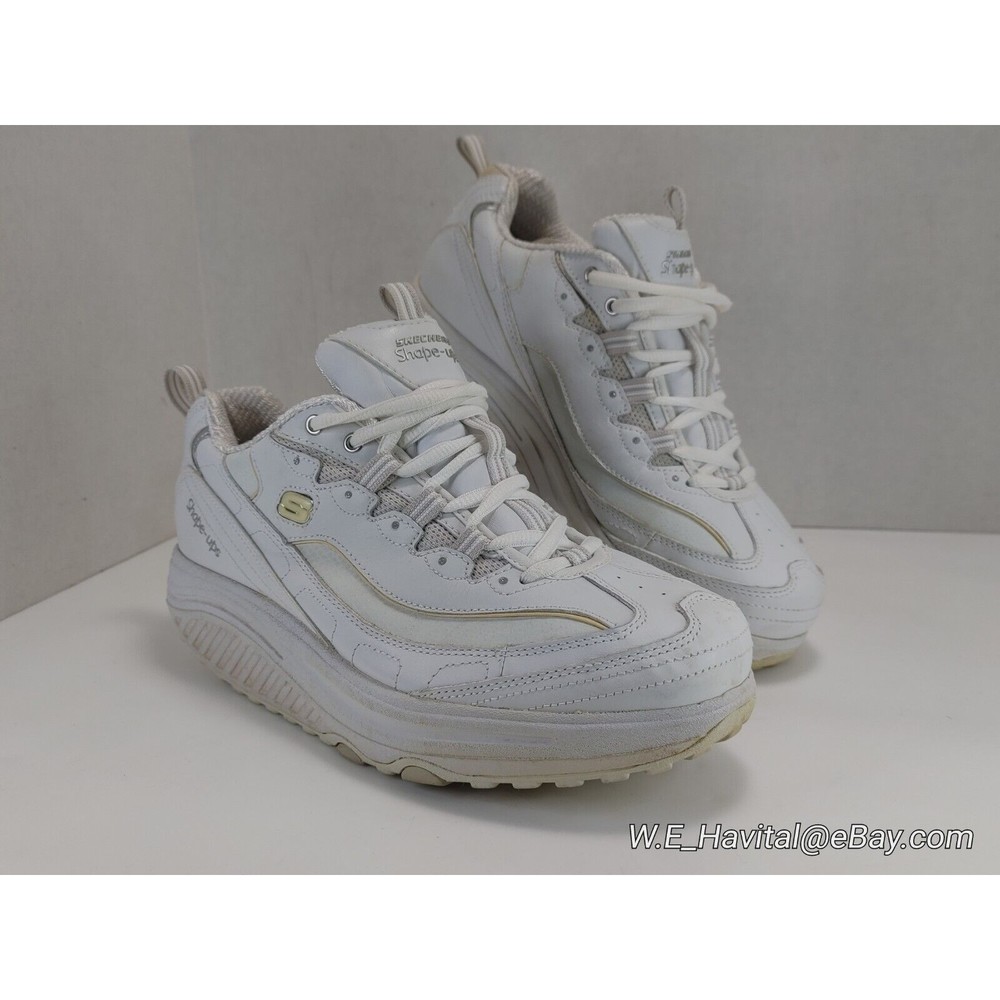 Skechers® Shape Ups™ White Toning Walking Leather Sneakers S/N 11800 Size US 9.5